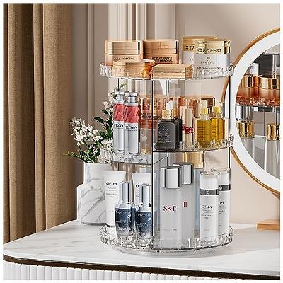 Makeup Organizer 360° Rotation 8 Layers Adjustable Spinning Holder Clear  Cosmetic Display Case Brush Perfume Skincare Organizer