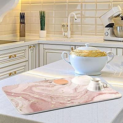 Unique Bargains Dish Drying Mat Set Under Sink Drain Pad Heat