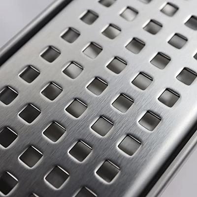 4 Inch Square Shower Floor Drain, 304 Stainless Steel Shower Drain Cover  Removable Grid Cover and Hair Filter Brushed CUPC Certified 