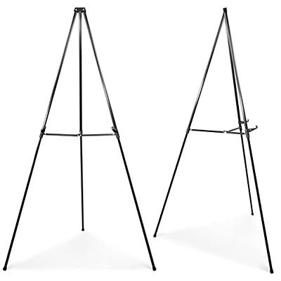 Acrux7 2 Pack Display Easel Stand, 63 inch Folding Easels for Display, Portable Tripod Display Easel, Black Adjustable Metal Easel for Wedding Sign, P