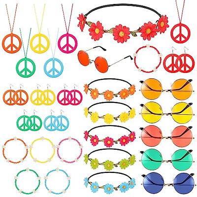 MTLEE 24 Pieces Hippie Costume Set Hippie Costume Accessories Peace Sign  Necklaces Hippie Sunglasses Tie Dye Headband 60s Hippie Accessories for  Women Men Party Accessories - Yahoo Shopping