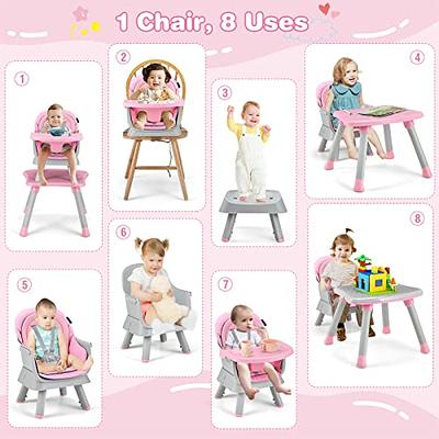 HONEY JOY 8 in 1 Baby High Chair Convertible Highchair for Babies