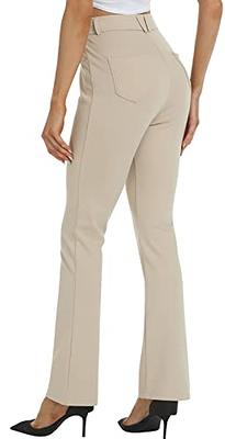 G4Free Womens Wide Leg Pants Yoga Dress Pants with Pockets  Petite/Regular/Tall Cross Capri Pants for Casual Work