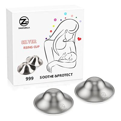 The Original Silver Nursing Cups - Nipple Shields for Nursing Newborn for  Sore Cracked Breastfeeding Nipples - 925 Healing Cups Soothe,Relief,Protect  and Care with Suede Storage Case (Regular) - Yahoo Shopping