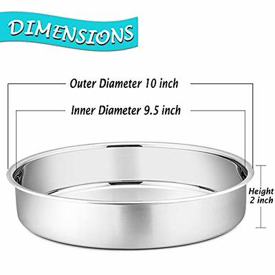 8 Inch Cake Pan Set of 4, P&P CHEF Stainless Steel Round Baking Pans Layer  Cake Pans Tin Set, Mirror Polished & Dishwasher Safe, Non Toxic & Healthy