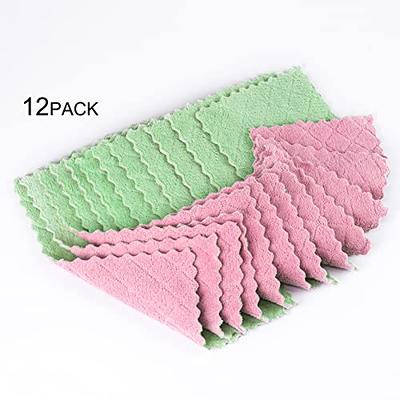 Kitchen Dish Towels, Premium Dish Cloths, Reusable Dish Cellulose Sponge ,  Super Absorbent Coral Fleece Cleaning and Washable Fast Drying Dishcloths