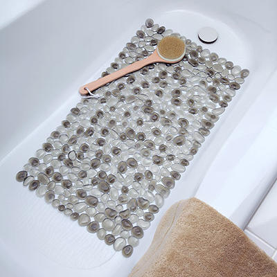 Contour Bath Rug Memory Foam Mat 3D Pebble 20L x 20W - Dark Gray