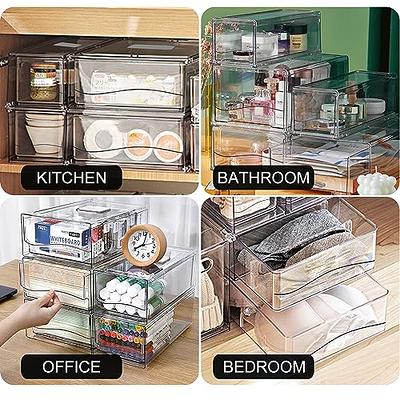 Yatmung Clear Drawers Pull Out Refrigerator Organizer Bins - Stackable  Fridge Drawers - Food, Pantry, Freezer, Plastic kitchen organizing - Fridge