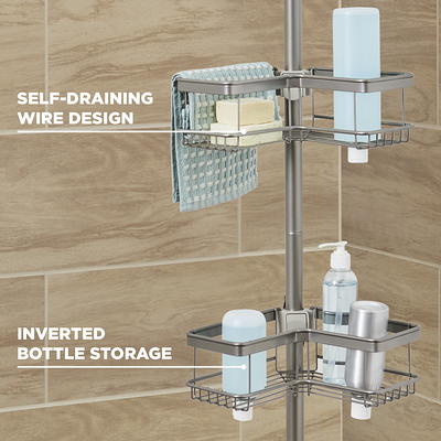 Better Homes & Gardens Expandable Hose Shower Caddy, Satin Nickel 