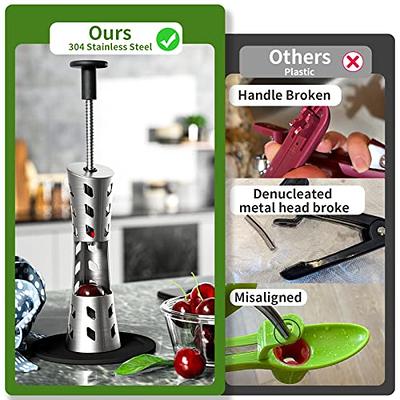 Amucolo 7L Manual Juicer Grinder, Portable Fruit Crusher with Wheel Stainless Steel Fruit Scratter Pulper, Green