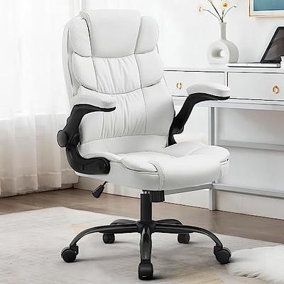 SEATZONE High Back Fabric Home Office Chair with Swivel, Executive Computer  Desk Adjustable Tilt and Flip-up Armrest, Comfy Thick Padding Ergonomic