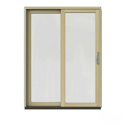 72 in. x 80 in. W-5500 White Clad Wood Right-Hand 15 Lite French Patio Door  w/Unfinished Interior