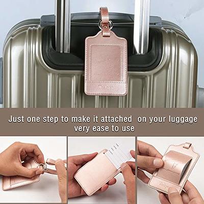  2 Pack Luggage Tags for Suitcases, PU Leather Baggage