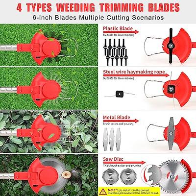 Weed Wacker Battery Operated 21V 3000mAh, 3-in-1 Weedeaters Cordless Brush  Cutter Edger Lawn String Trimmer, with 4 Types Blades, 2 Batteries, 1  Charger (Red) - Yahoo Shopping