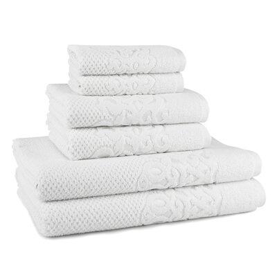 Madison Park Signature Turkish 6 Piece Bath Towel Set in Silver - Olliix  MPS73-316