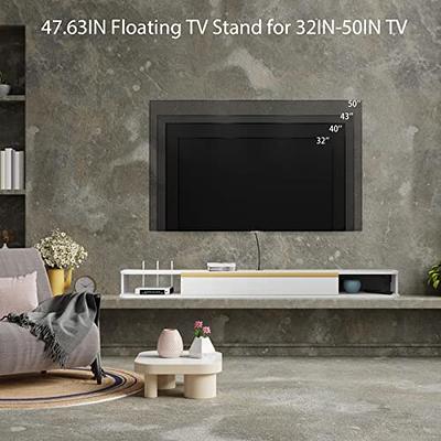 Pmnianhua Floating TV Shelf,47''Wall Mounted Floating TV Stand, Floating  Media Console,Wall TV Console,Under TV Entertainment Shelf with 2 Doors for