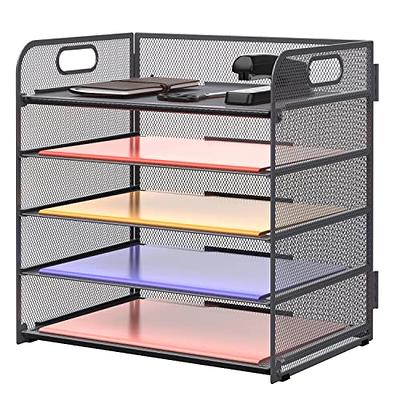 Marbrasse Desk Organizer with File Holder, 5-Tier Paper Letter Tray  Organizer with Drawer and 2 Pen Holder, Mesh Desktop Organizer and Storage  with Magazine Holder for Office Supplies (Silver) - Yahoo Shopping