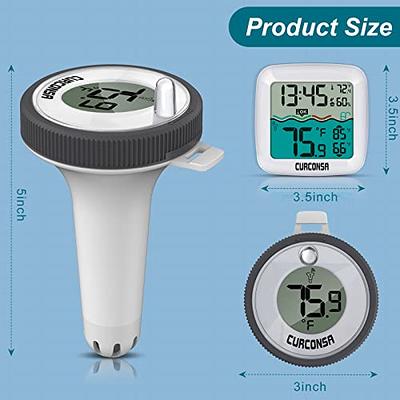 Wireless WiFi Pool Thermometer with Easy-to-Read 4 Digital LCD Display,  Perfect Water Thermometer for Indoor & Outdoor Swimming Pool, Hot Tub, Spa