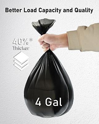 YUFDA Small Black Trash Bags, 4 Gallon Capacity, 140 Count, No-Tear Design,  Unscented, For Bathroom, Office, Bedroom