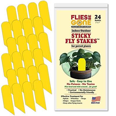 LIGHTSMAX Sticky Fruit Fly and Gnat Trap - Yellow Sticky Bug Traps for Indoor/Outdoor Use - Insect Catcher for White Flies, Mosquito, Fungus Gnats