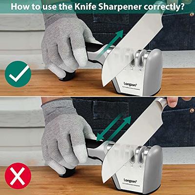 Kitchen Knife Sharpening Tool with Cut-Resistant Glove Included, 1