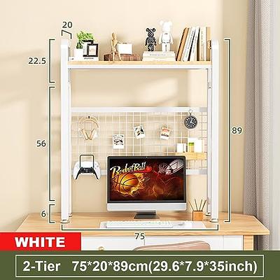 2-Tier Desktop Bookshelf For Computer Desk, Wood And Metal Desk Shelf ,  Adjustable Desk Bookcase, Open Countertop Storage Display Shelf,  Freestanding Small Organizer Rack ( Color : White , Size : 95X2 - Yahoo  Shopping