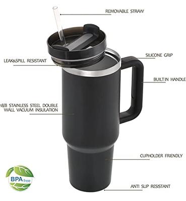 Swivel Handle Straw Lid | Black - Leak-Proof, BPA Free