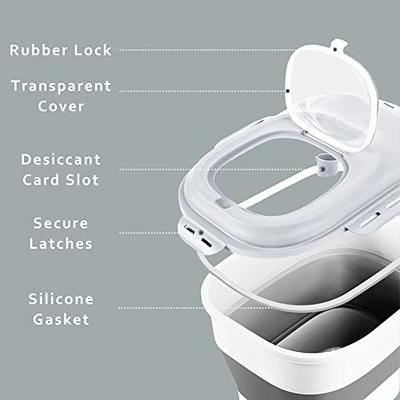 Cereal Rice Food Storage Containers, Collapsible 20 to 50 Lbs Dispenser Bin  with Rolling Wheel Airtight Locking Lid, Dog Pet Cat Flour Sugar Plastic  Leakproof Sealable Large Kitchen Pantry Holder - Yahoo Shopping