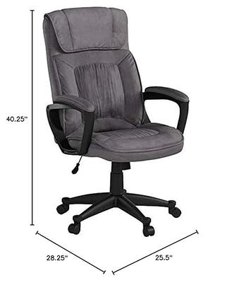 Serta Hannah Microfiber Office Chair with Headrest Pillow Charcoal Gray