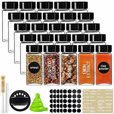 25pcs 4oz Glass Spice Jars Square Empty Spice Containers with