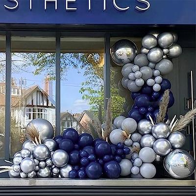 PartyWoo Metallic Blue Balloons, 140 pcs Blue Balloons Different Sizes