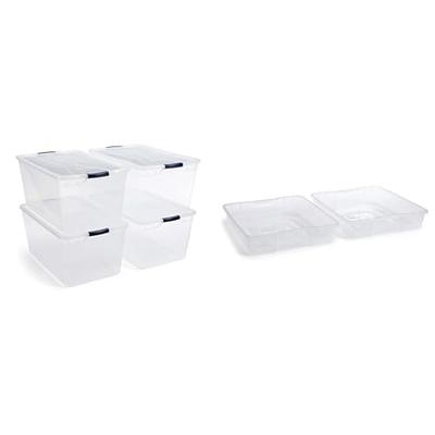 Mainstays 17 Quart Plastic Stackable Closet Storage Box - Clear - Set of 6