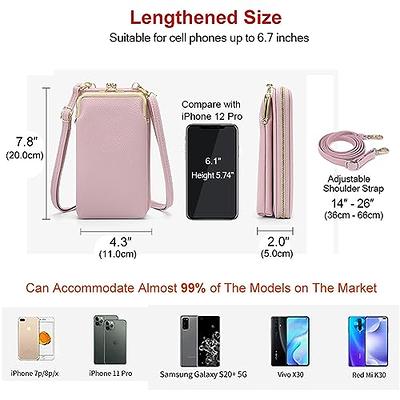 Small Leather Cell Phone Crossbody Bag Kiss Lock Handbag With 