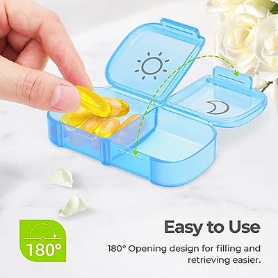 KOVIUU Daily Pill Box 4 Times a Day, Small Pill Case, Travel Pill  Organizer, 4 Compartments Compact Portable Pill Container Holder for  Vitamin