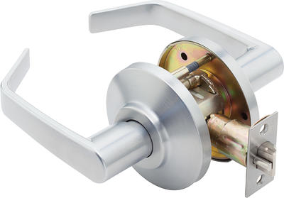 SCHLAGE Accent Lever with Collins Trim Hall and Closet Lock in Satin Nickel  - F10 ACC 619 COL