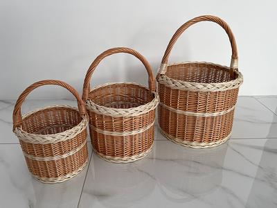 Mini Birkin Basket Kids Size Round Wicker Basket, Little Lidded