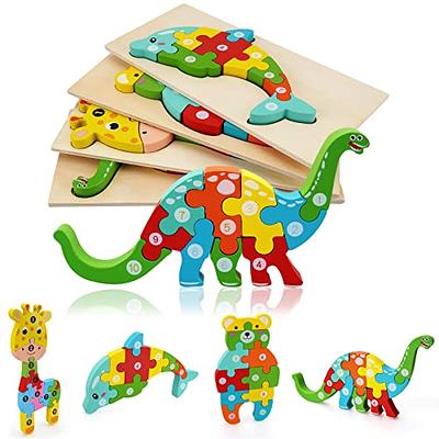 Montessori Mama Wooden Toddler Puzzles for Kids Ages 2-4, Toys