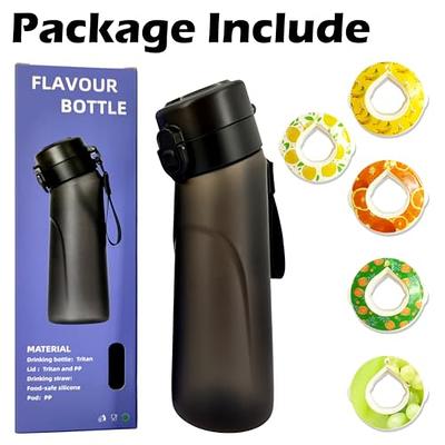  Napolju Air Water Bottle,650ML Scent Water Cup with 7 Flavour  Pods,Leak Proof Sports Water Cup with Straw Suitable for Outdoor  Sports,Gifts From Friends, Birthday Gifts (Black) : Sports & Outdoors