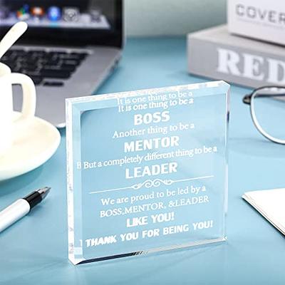 Boss Day Gifts for Women Men Crystal Acrylic Thank You Boss Gift Leaving  Going Away Retirement Gifts Boss Lady Desk Gifts Appreciation Gift Plaques  for Boss's Birthday Paperweight Keepsake (Square) - Yahoo