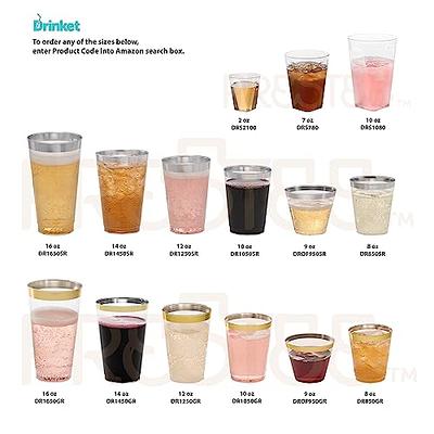 Prestee Small Clear Plastic Cups, 5 oz. 100 Pack, Hard Disposable Cups,  Plastic Wine Cups, Plastic Cocktail Glasses, Plastic Drinking Cups, Plastic