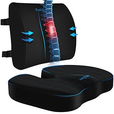 CushZone Seat Cushion, Lumbar Support Pillow with Adjustable Strap