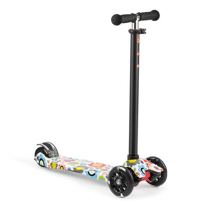 Hardshell Ride-On Suitcase Scooter with LED Flashing Wheels-Yellow | Costway