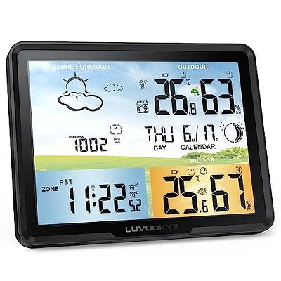 Weather Station, LFF Weather Stations Wireless Indoor Outdoor with Multiple  Sensors, Color Display Digital Atomic Clock Indoor Outdoor Thermometer  Wireless, Forecast Station with Adjustable Backlight 