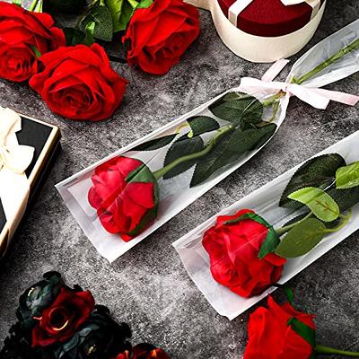 100Pcs Single Flower Gift Packaging Bags Transparent Plastic Rose