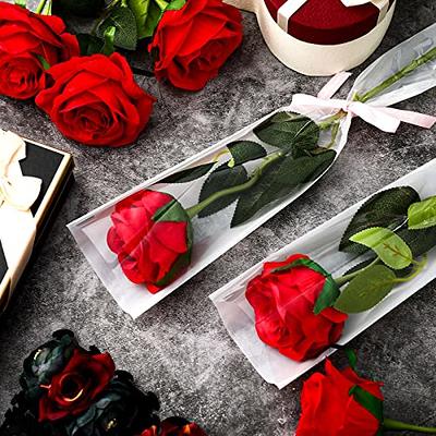  BEISHIDA 100 PCS Single Rose Sleeve Single Flower Wrapping Bags  Single Rose Packaging Cellophane Flower Sleeves for Florist Bouquet  Supplies Mother's Day Valentine's Day (Black and Gold Letter) : Health 