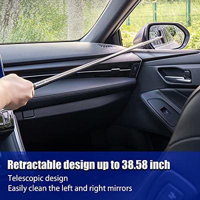 Portable Rearview Mirror Wiper Retractable Car Window Cleaning Brush With  Sponge Cleaner Remover