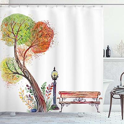  Tree Forest Abstract Bathroom Set with Shower Curtain