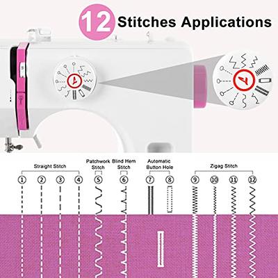 YouYeap Electric Sewing Machine 12 Stitches Multi-Functional Mending Sewing  Machine for Beginners