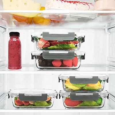 M MCIRCO Glass Meal Prep Containers 2 Compartments, 10-Pack 22 Oz, Gray