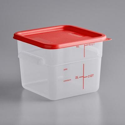 Vigor 2 Qt. Clear Square Polycarbonate Food Storage Container and